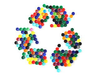 recycle symbols from the color caps