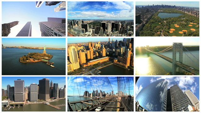 Montage view of New York City, Manhattan, USA