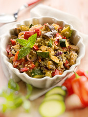 quinoa salad with vegetables,selective focus
