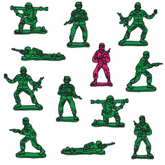 seamless vector toy soldiers - 43621165