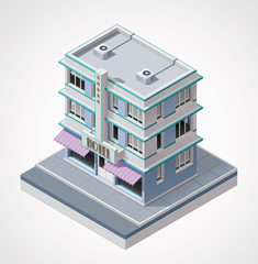 Vector isometric hotel
