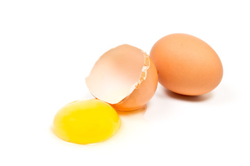 whole and broken egg
