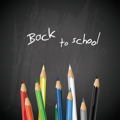 School blackboard with pencils - vector background