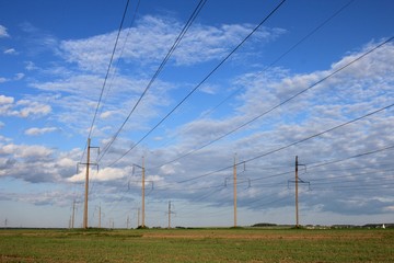Fototapeta na wymiar Electric powerlines.