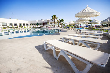 Swimming pool of luxury hotel, Tunisia.