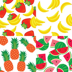 Vector seamless pattern of fruit
