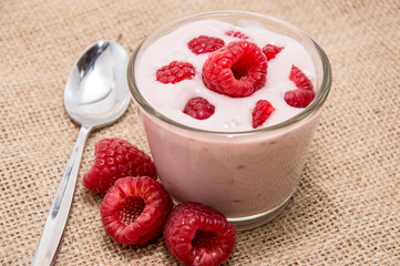 Fresh made Rasperry Yogurt