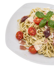 Plate with Spaghetti and Pesto