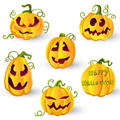 Vector Set with Hallooween Pumpkins