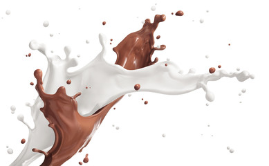 splash of milk and chocolate