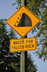 Watch for fallen rock