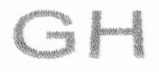 Human crowd alphabet