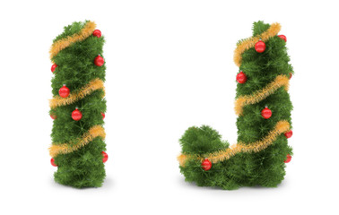 I and J letters - christmas tree collection