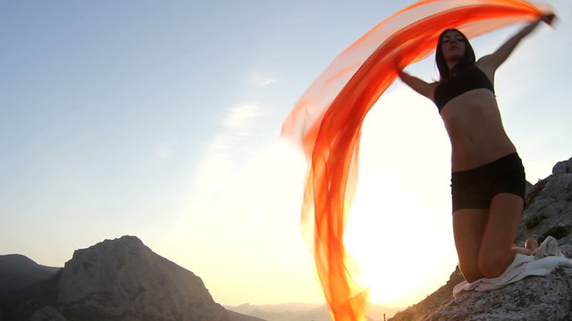 dance,  wind,  mountains