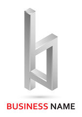 Alphabet logo design - abstract letter b (lower-case)