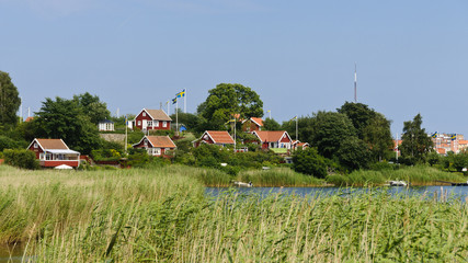 Red cottages in Br&auml;ndaholm , Sweden
