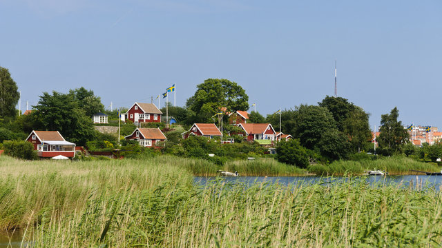 Red cottages in Brändaholm , Sweden
