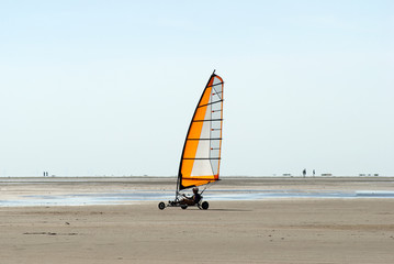 Flat beach sailing