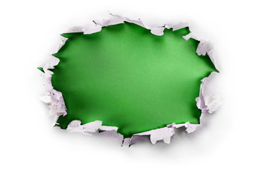 Green paper hole.