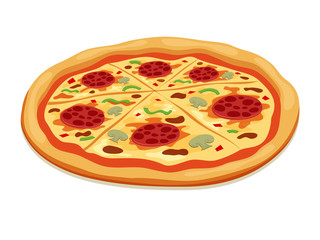 Vector Pizza isolated on white
