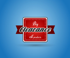 Red board with clearance sign.