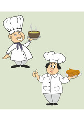 vector illustration of funny chefs
