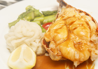 Lobster Tails with Potatoes and Beans