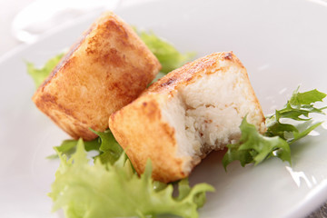 warm goat cheese and salad