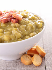 cooked split pea and bacon