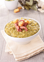 cooked split pea and bacon