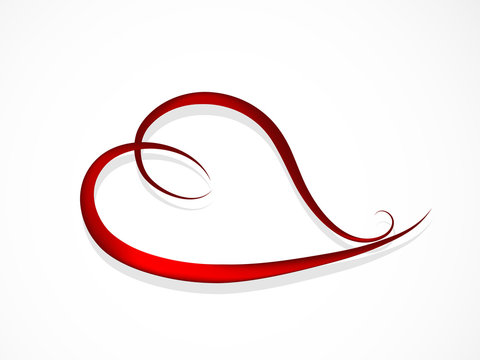 Abstract red heart - vector illustration