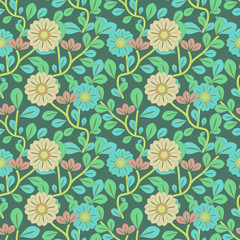 Retro ornamental floral pattern