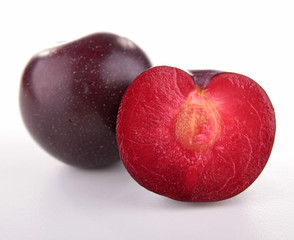 isolated red plum