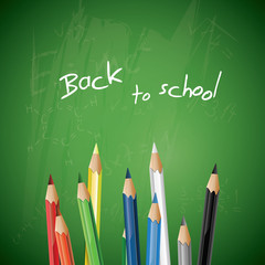 School blackboard with pencils - vector background