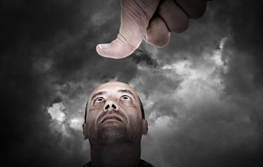 Burnout concept - man under pressure