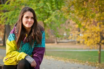 Fall portrait of young woman