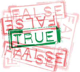 TRUE / FALSE rubber stamp print. Vector illustration - 43652947