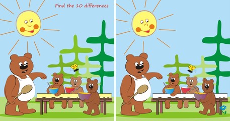 find the 10 differences-bears
