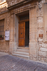 Door to the town hall in Venasque