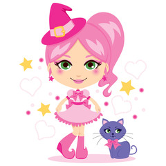 Cute Pink Witch