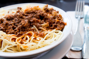 Italian meat sauce pasta