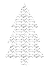 Weihnachtsbaum aus dem Text Merry Christmas