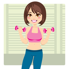 Dumbbell Fitness Woman