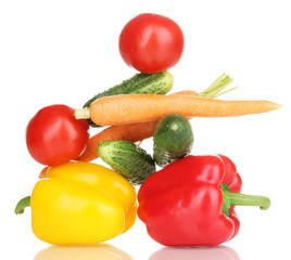 Fresh vegetables isolated on white