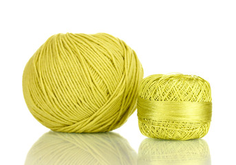 Knitting yarn isolated on white