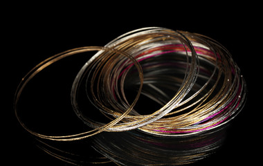 Beautiful bracelet isolated on black background