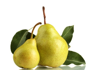 Juicy flavorful pears isolated on white