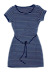 Fashionable women's striped dress.