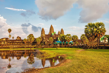 angkor wat temple in sunset light