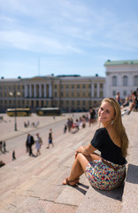 Fototapeta premium Girl and square